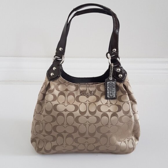 Coach Handbags - Coach Signature Monogram Ashley Madison Shoulder Bag